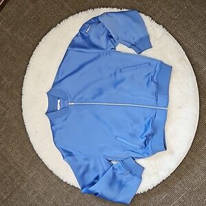 Intempo Blue Yonder Classic Satin Bomber Jacket NWOT Size Medium
